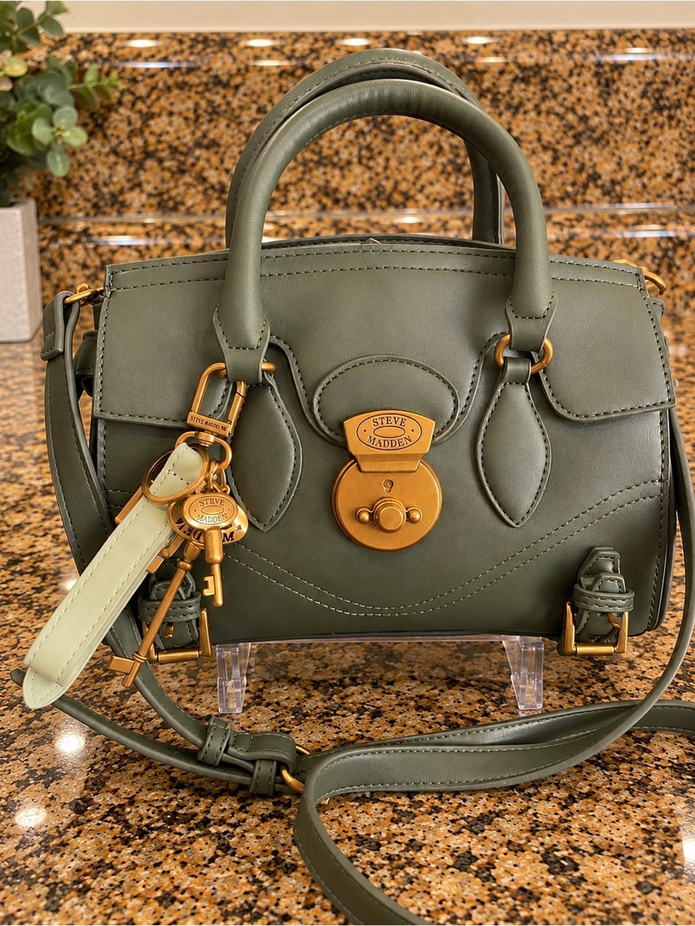 Steve Madden Olive Green Satchel Bag New